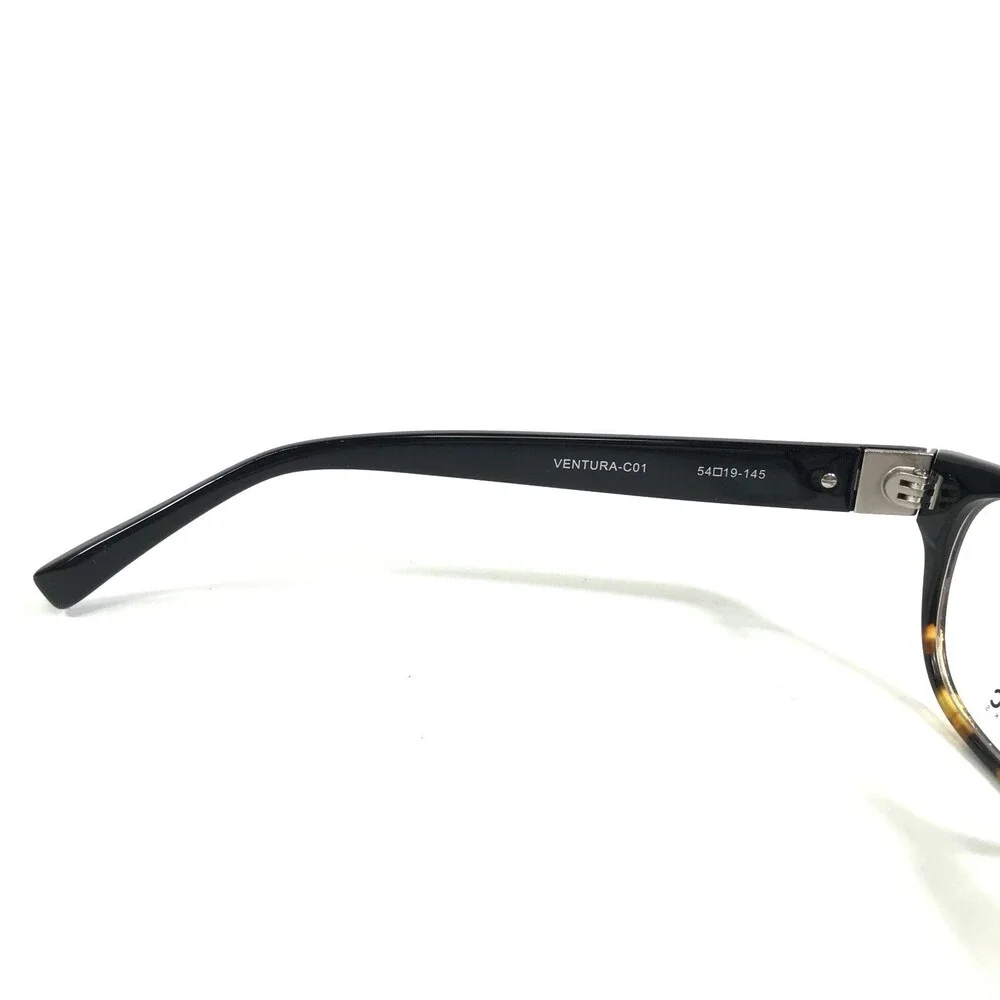 Public Eyeworks Eyeglasses Frames VENTURA-C01 Black Tortoise Rectangle 54-19-145